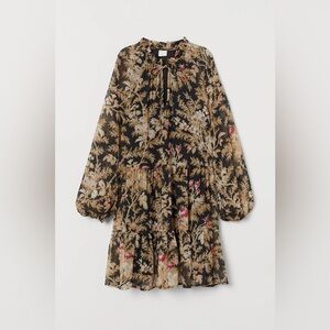H&M+ Black Floral Mini Dress - Size 2X NWT